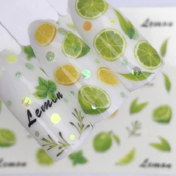 Other - 💐4/$16💐 KID SIZE Lemon Lime Nail Decals